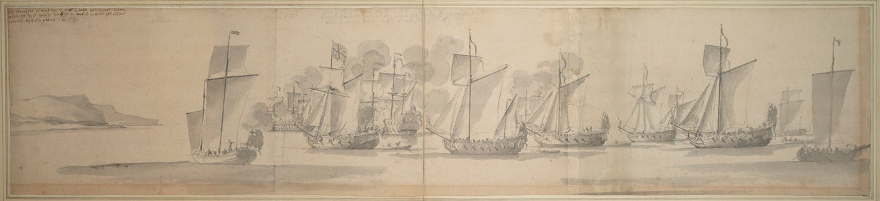 De overtocht van Mary van Modena van Calais naar Dover, 21 november / 1 december 1673 door Willem van de the Elder Velde