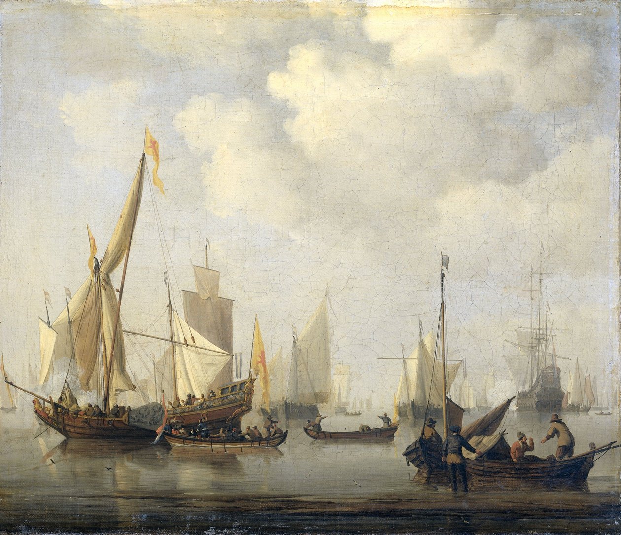 Kalmte op zee door Willem van de the Younger Velde
