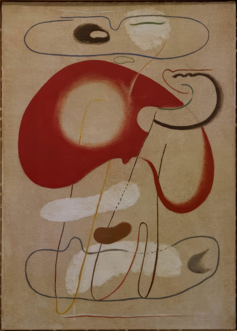 Afbeelding met bruine vorm door Willi Baumeister