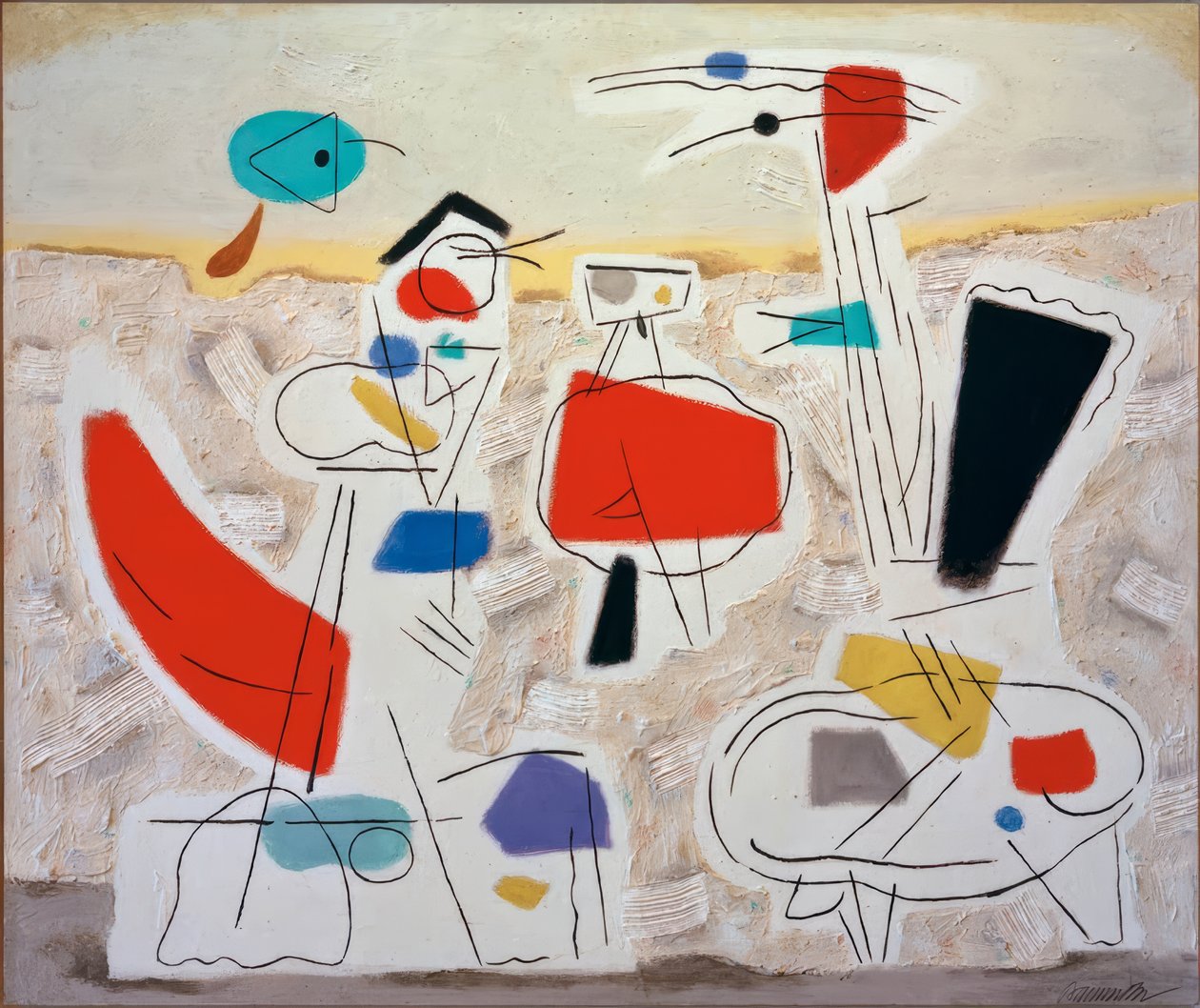 Vrolijk landschap II door Willi Baumeister