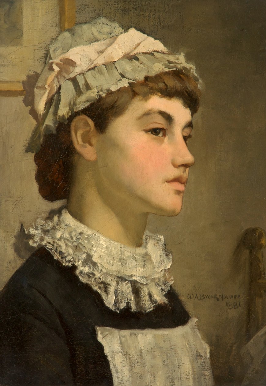 Het dienstmeisje, 1881 door William A. Breakspeare