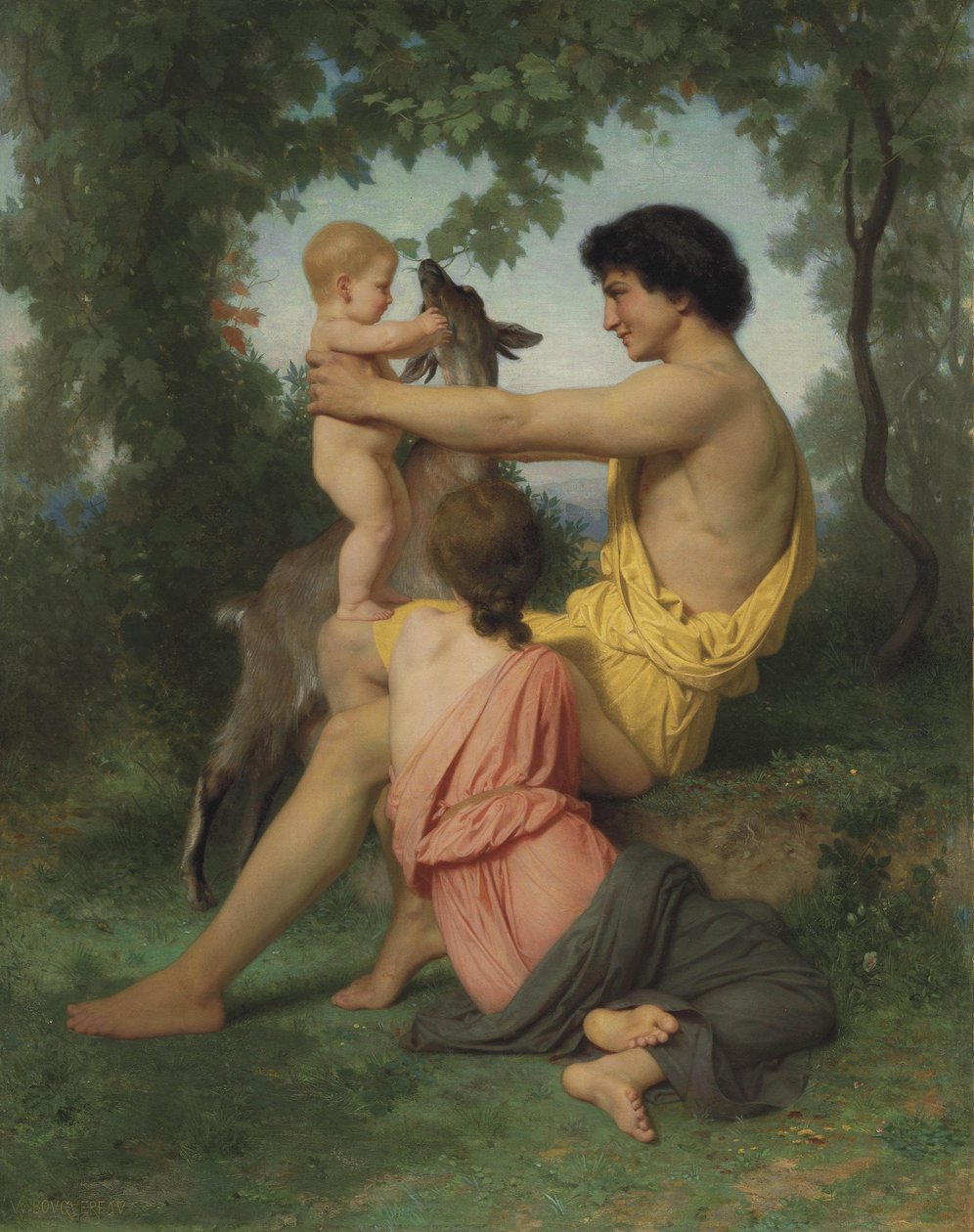 Idylle Oude Familie door William-Adolphe Bouguereau