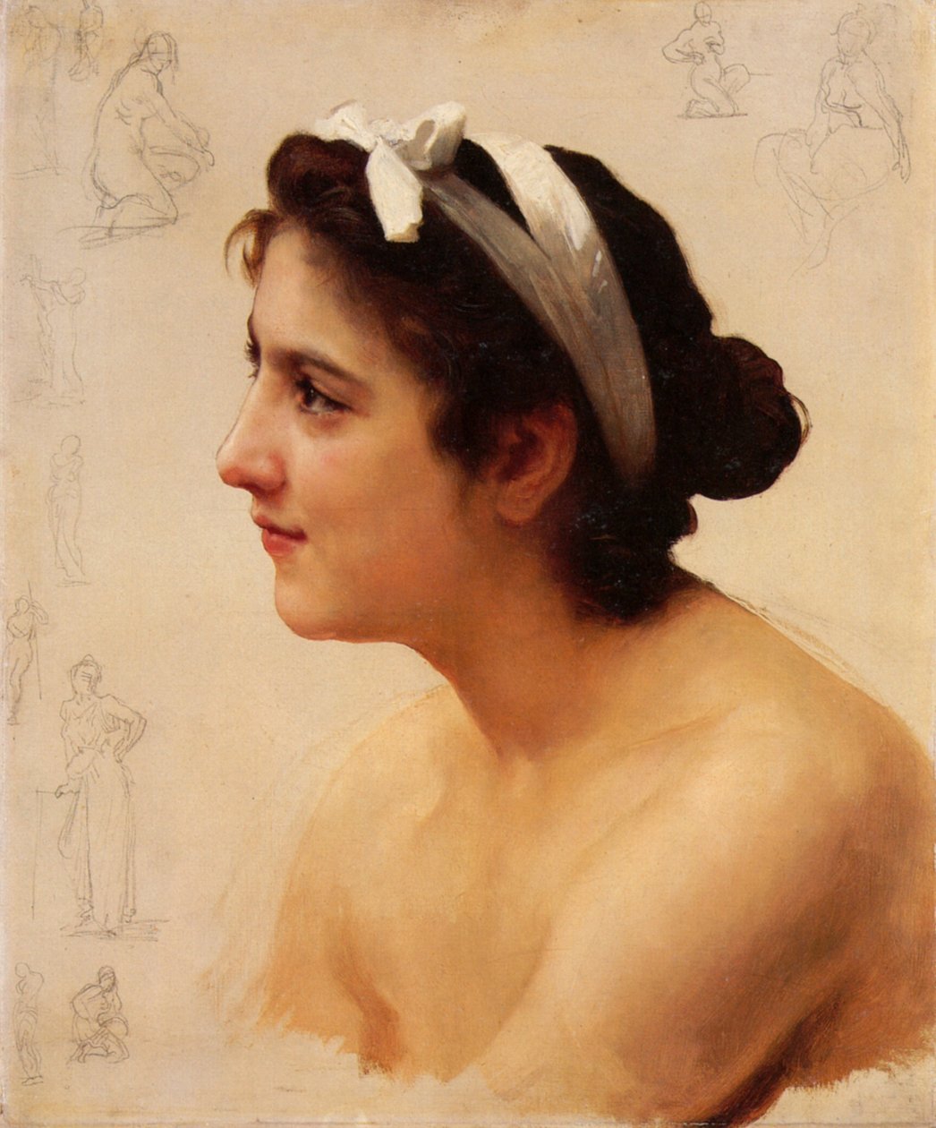Studie van een Vrouw voor Aanbieding aan de Liefde door William Adolphe Bouguereau