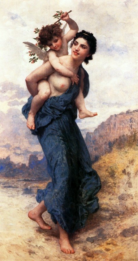 Venus en Cupido door William-Adolphe Bouguereau