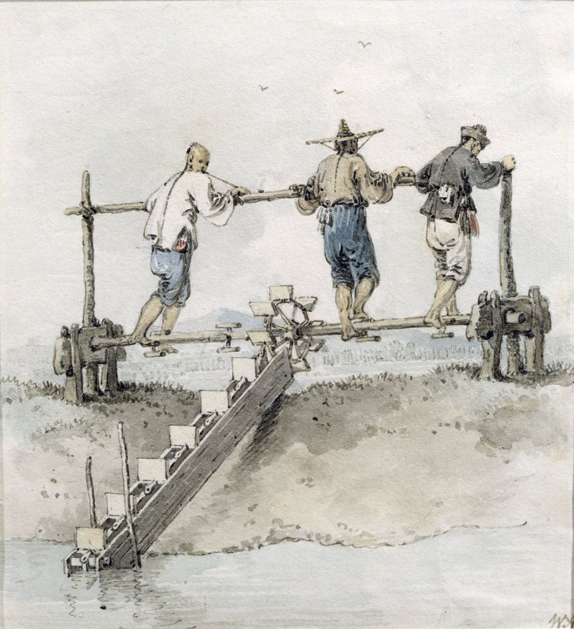 Chinese Arbeiders Werken aan een Rivier door William Alexander