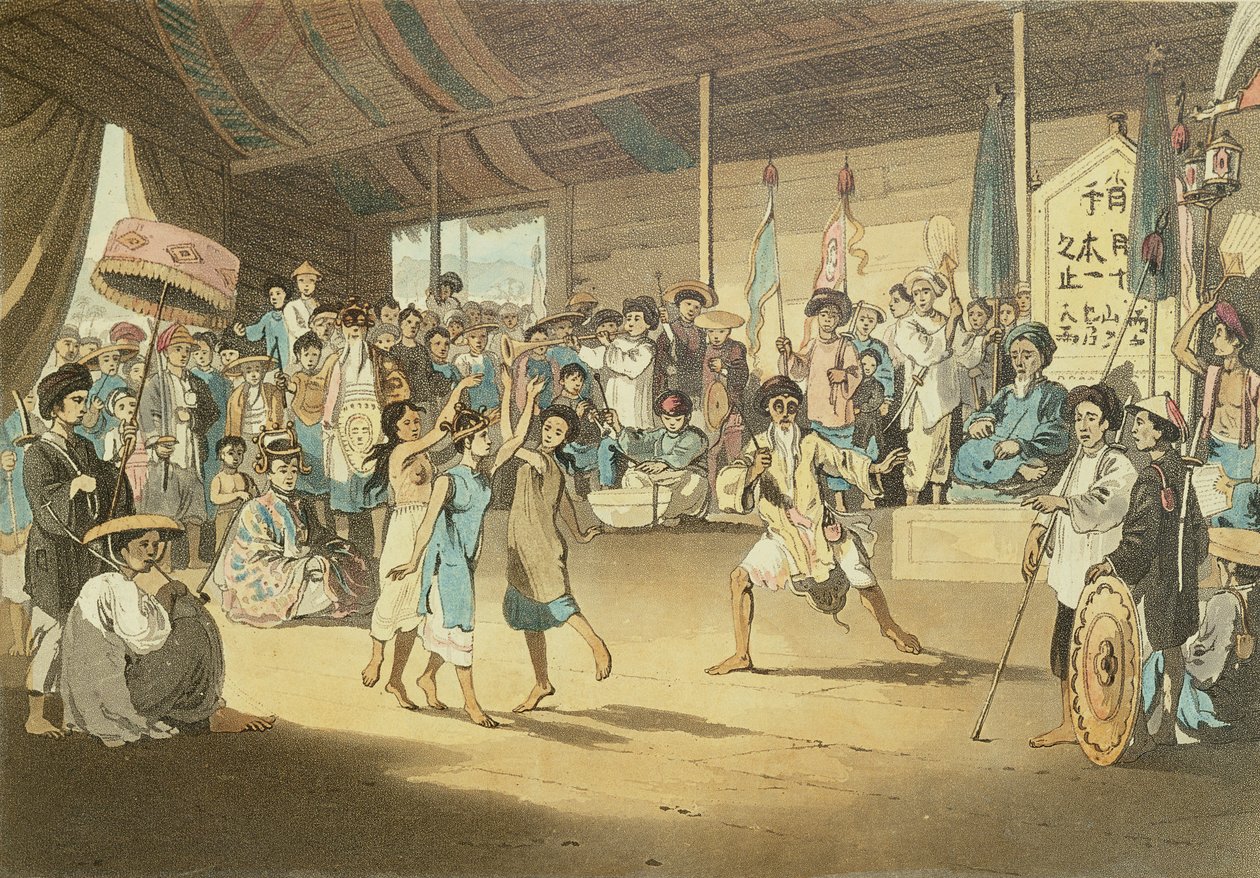 Scène in een Cochin-Chinese Opera, plaat 13 uit 