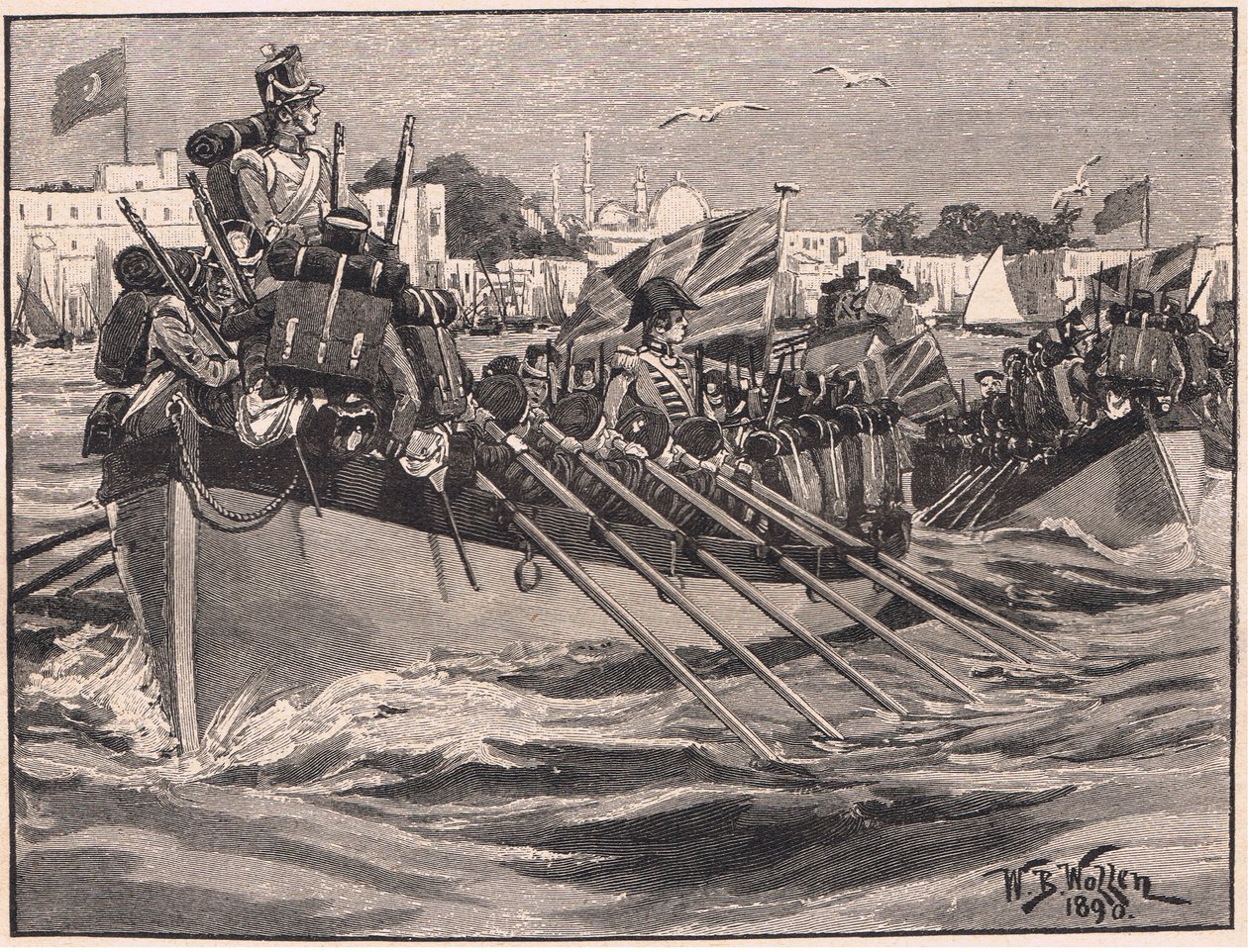 Vertrek van de Britse troepen uit Alexandrië, 1807 door William Barnes Wollen
