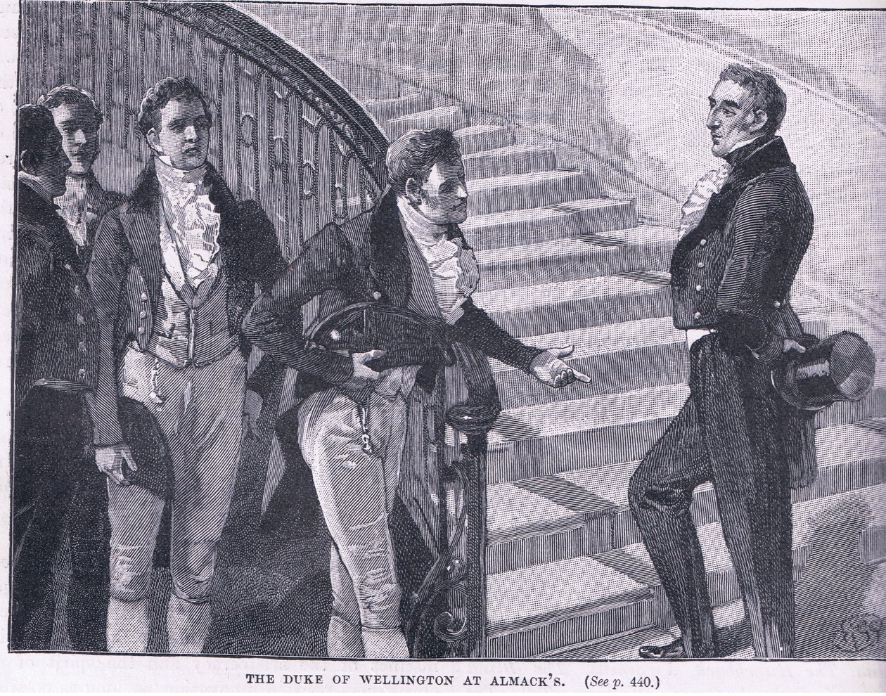De hertog van Wellington bij Almacks AD 1830 door William Barnes Wollen