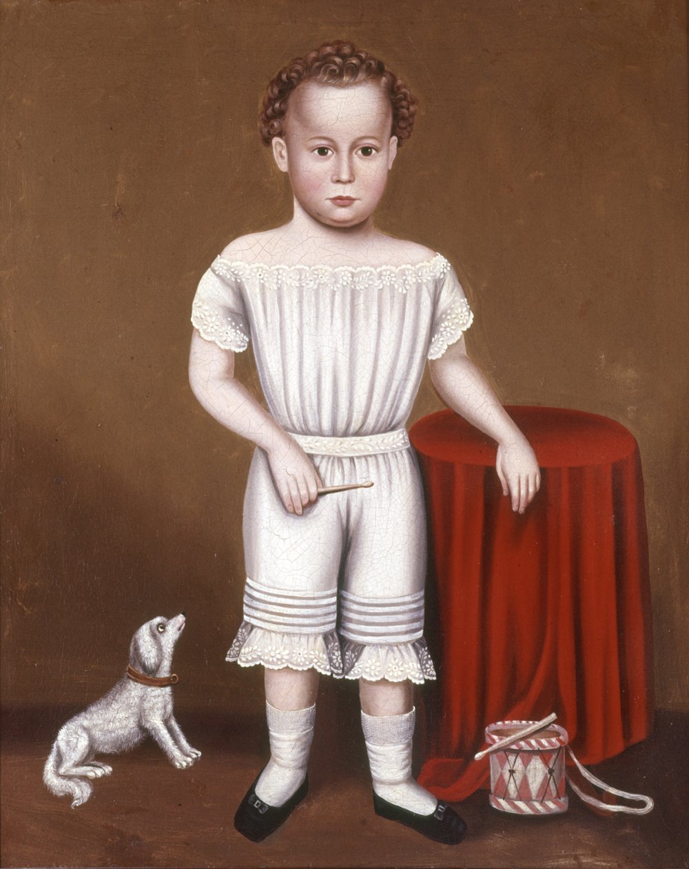 Jongen met een blikken trommel, ca. 1845 door William Bartol