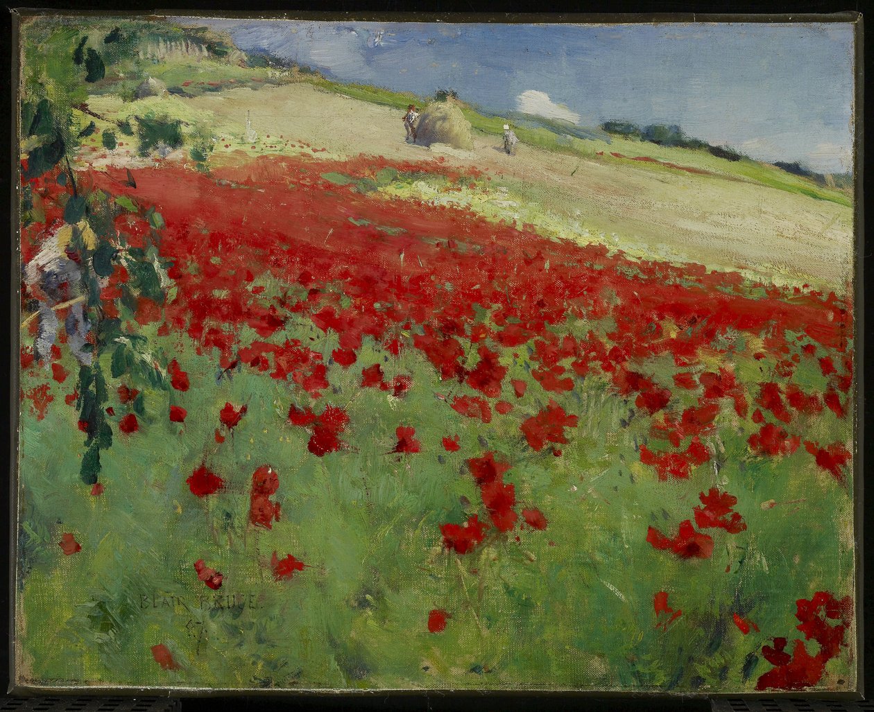Landschap met klaprozen door William Blair Bruce