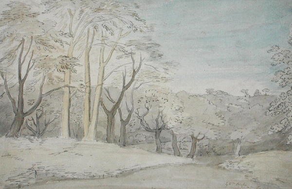 Een Bosrijk Landschap, ca. 1801 door William Blake