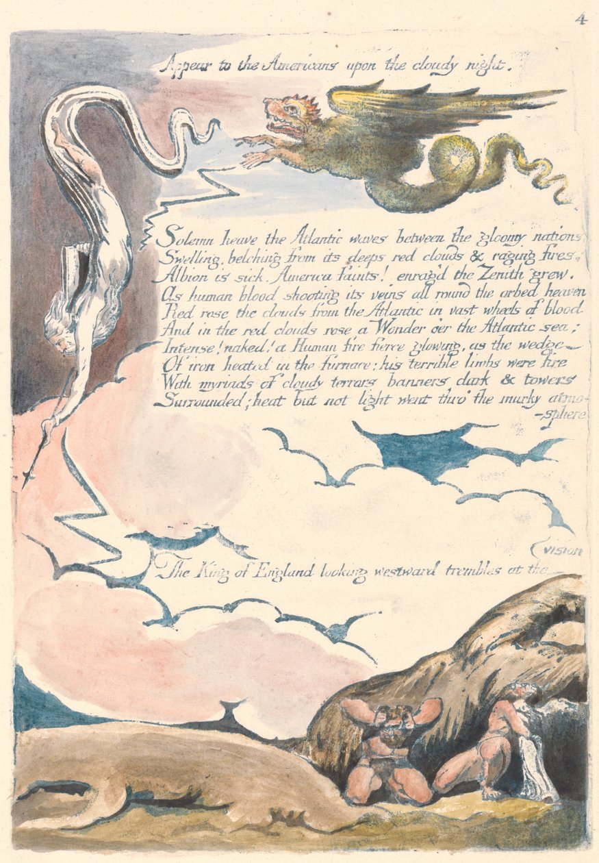 Amerika. Een Profetie, Plaat 6, Verschijn aan de Amerikanen... door William Blake