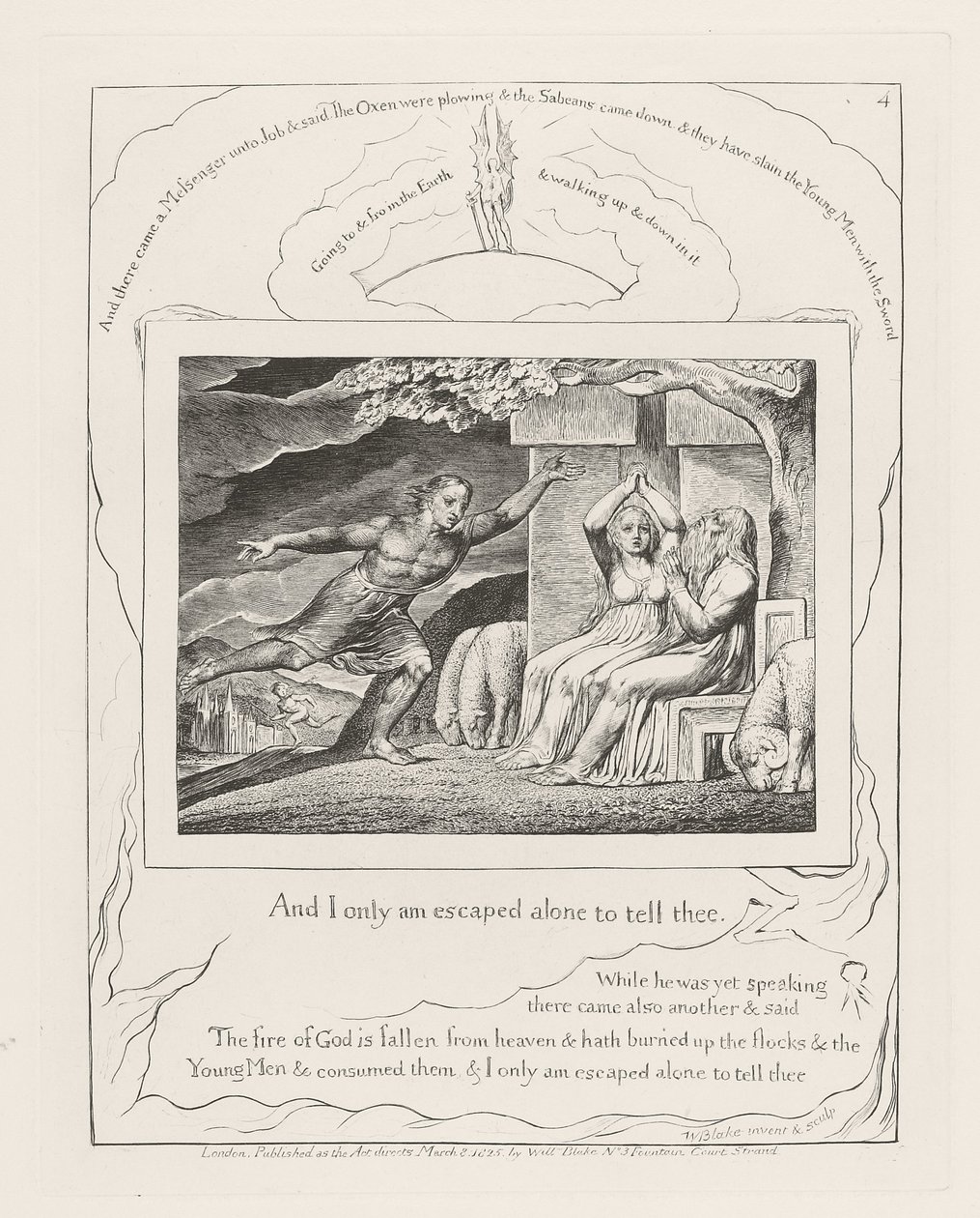 En ik ben alleen ontsnapt om het u te vertellen., 1825 door William Blake