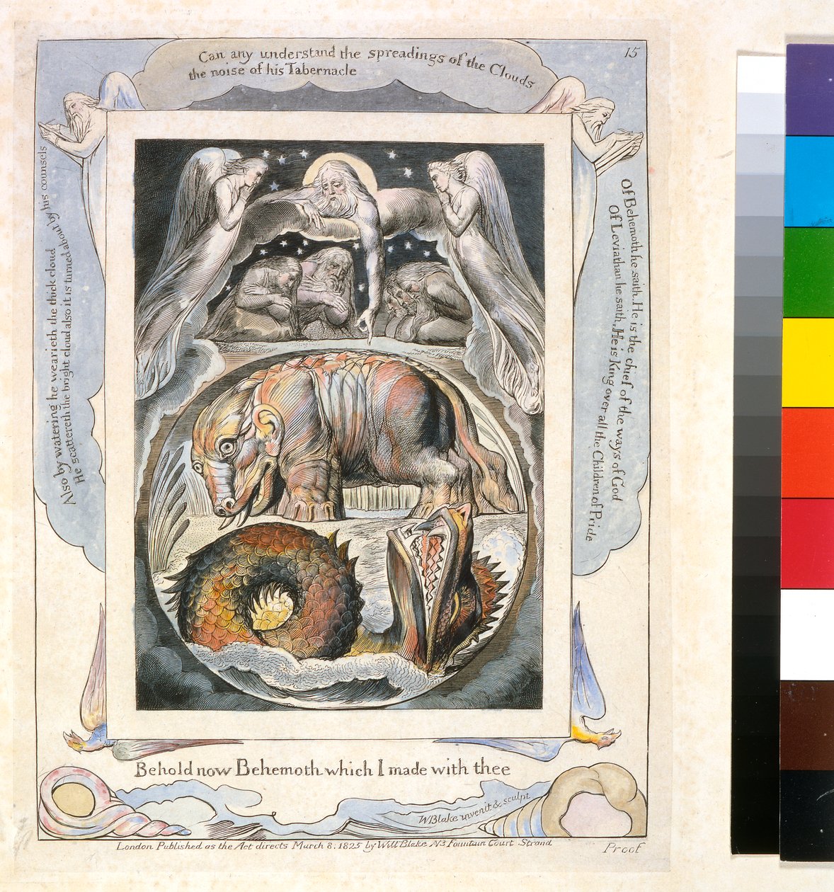 Behemoth en Leviathan uit het Boek Job (pl.15), ca. 1793 door William Blake