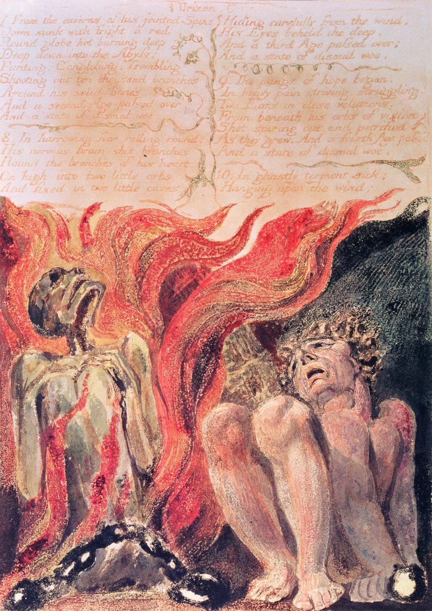 Boek van Urizen; uit de grotten van zijn gewrichtsgewricht, 1794 door William Blake