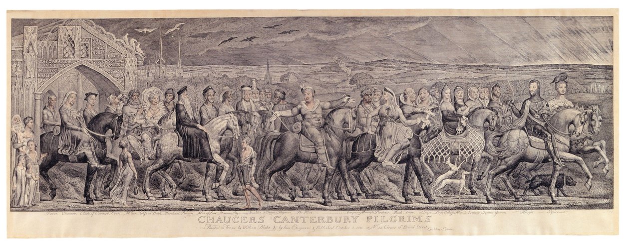 Chaucers Canterbury Pelgrims door William Blake