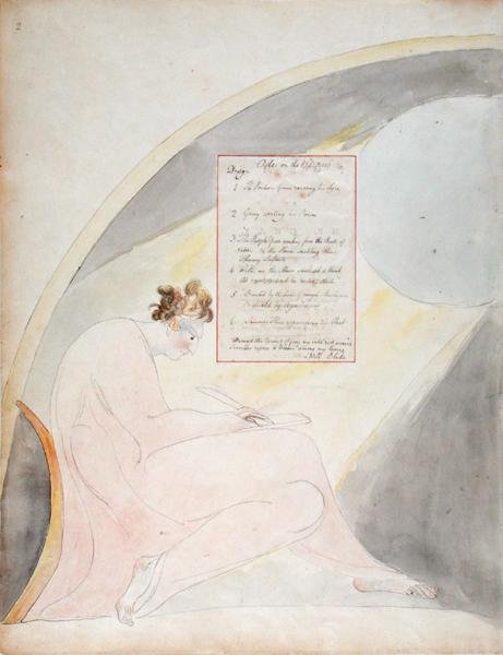 Inhoudspagina voor Ode op de Lente, uit De Gedichten van Thomas Gray (1797-98) door William Blake