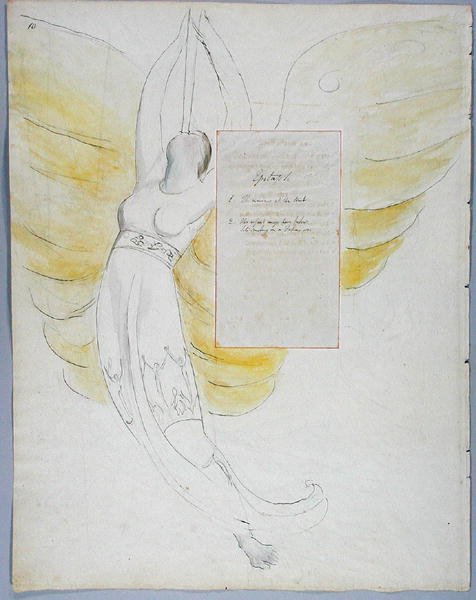 Grafschrift voor Mevrouw Clarke, ontwerp 102 uit De Gedichten van Thomas Gray, 1797-98 door William Blake