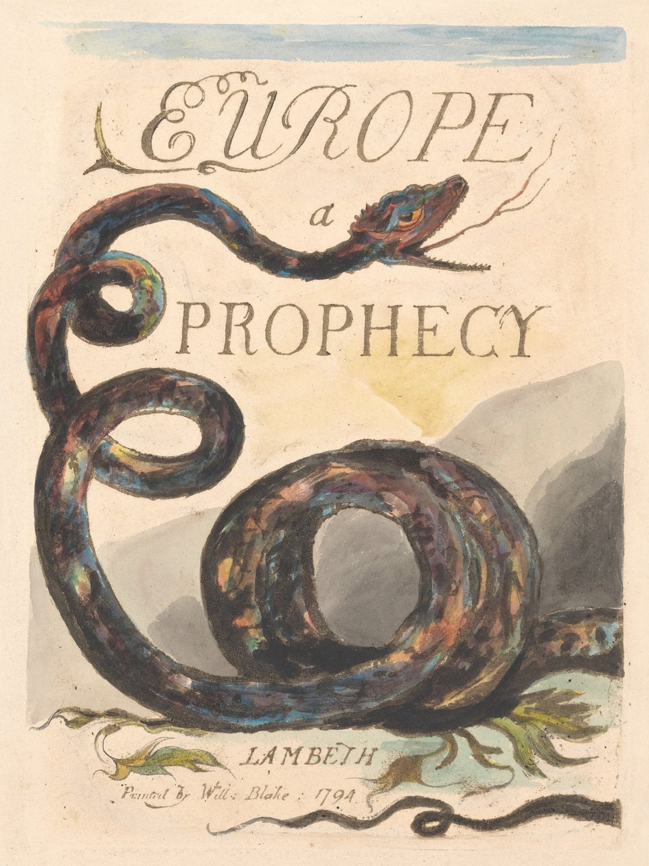 Europa. Een Profetie, Plaat 2, Titelpagina door William Blake