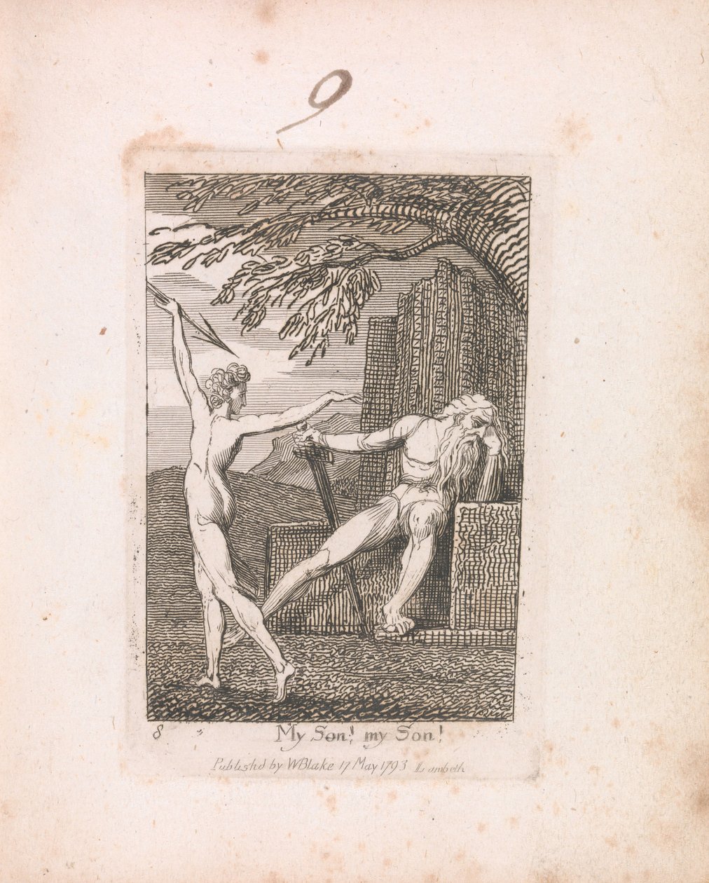 Voor Kinderen. De Poorten van het Paradijs, Plaat 10, Mijn Zoon! mijn Zoon! door William Blake