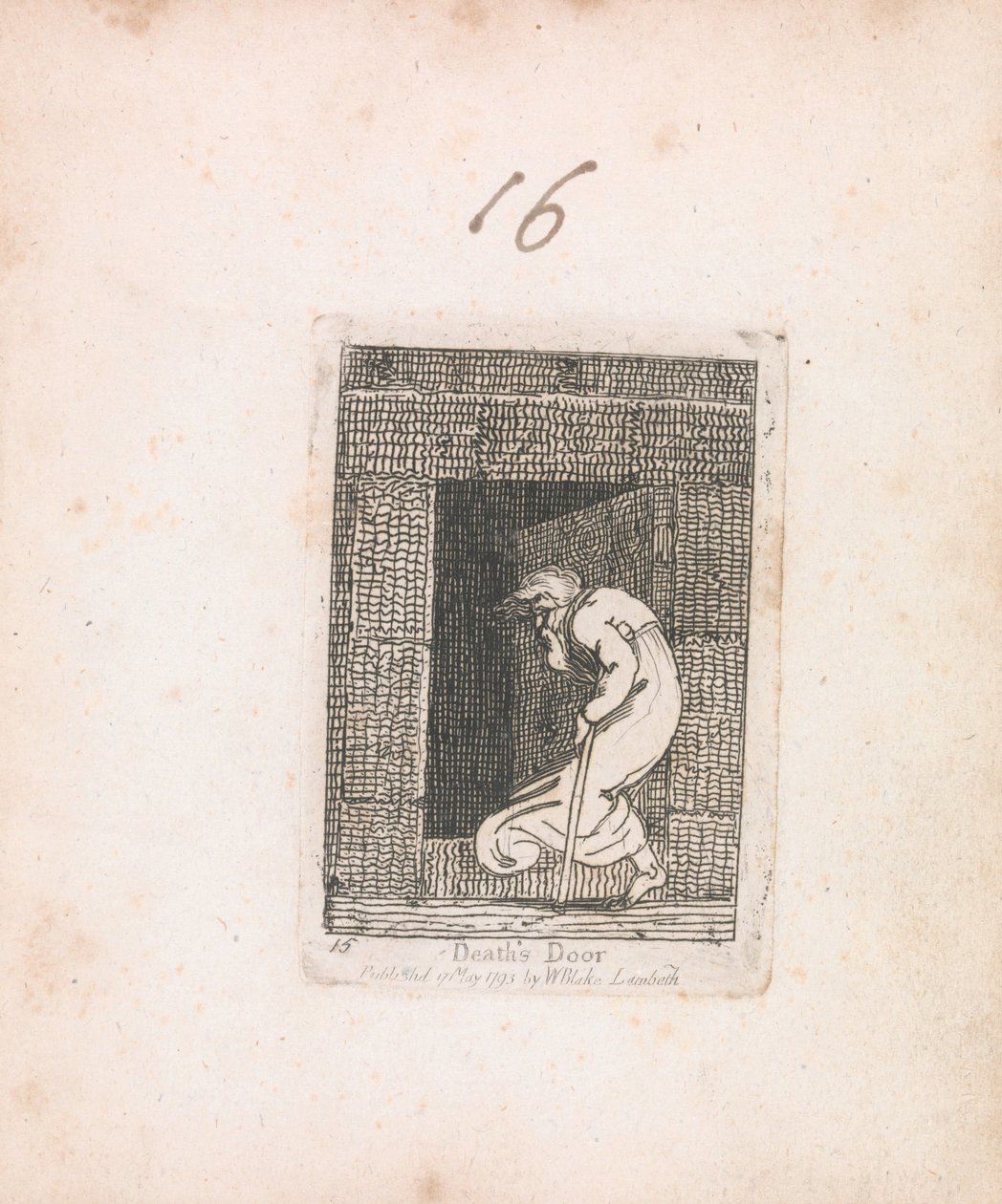 Voor Kinderen. De Poorten van het Paradijs, Plaat 17, Deur van de Dood door William Blake