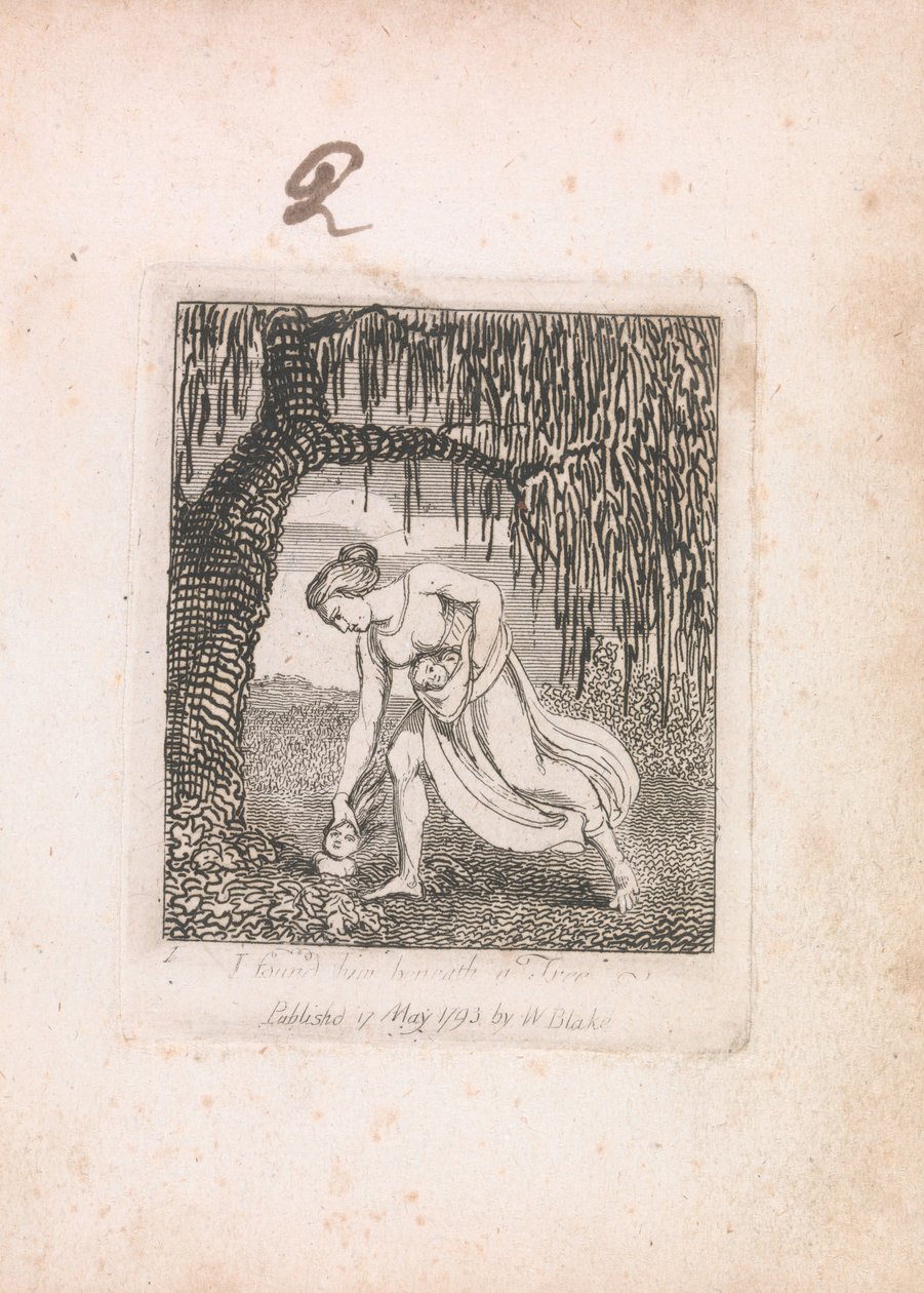 Voor Kinderen. De Poorten van het Paradijs, Plaat 3, Ik vond hem onder een Boom door William Blake