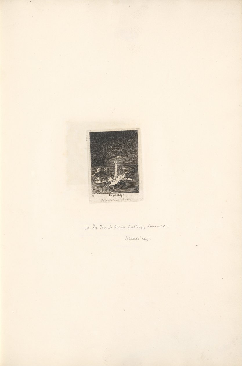 Voor de Geslachten- De Poorten van het Paradijs, Plaat 12, Help! Help! door William Blake