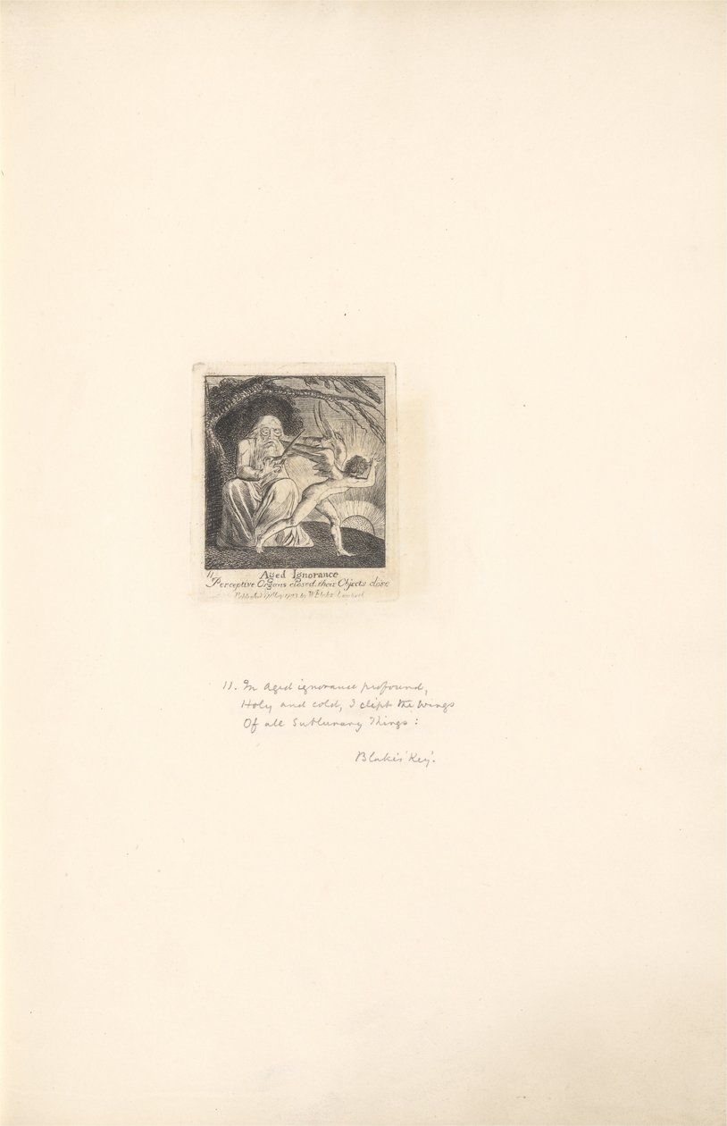 Voor de Geslachten- De Poorten van het Paradijs, Plaat 13, Oude Onwetendheid door William Blake