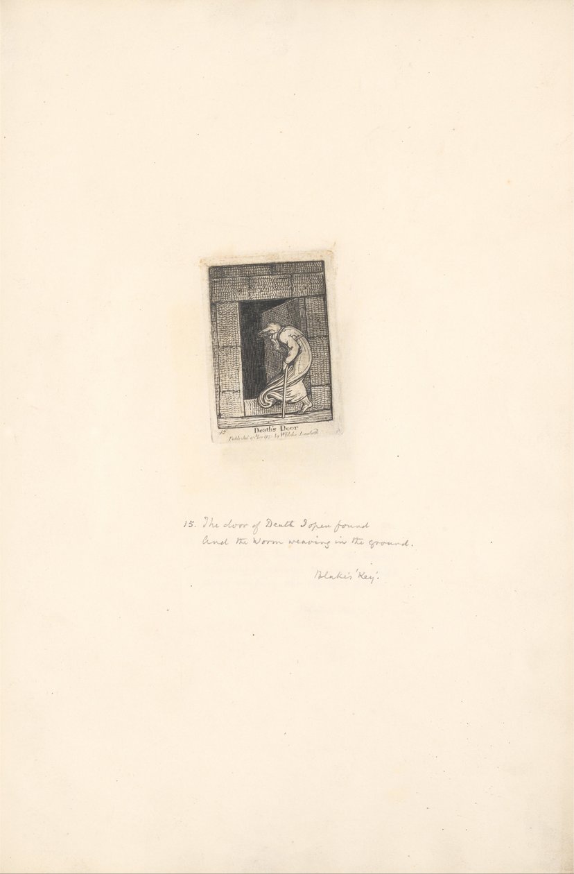 Voor de Geslachten- De Poorten van het Paradijs, Plaat 17, Deur van de Dood door William Blake