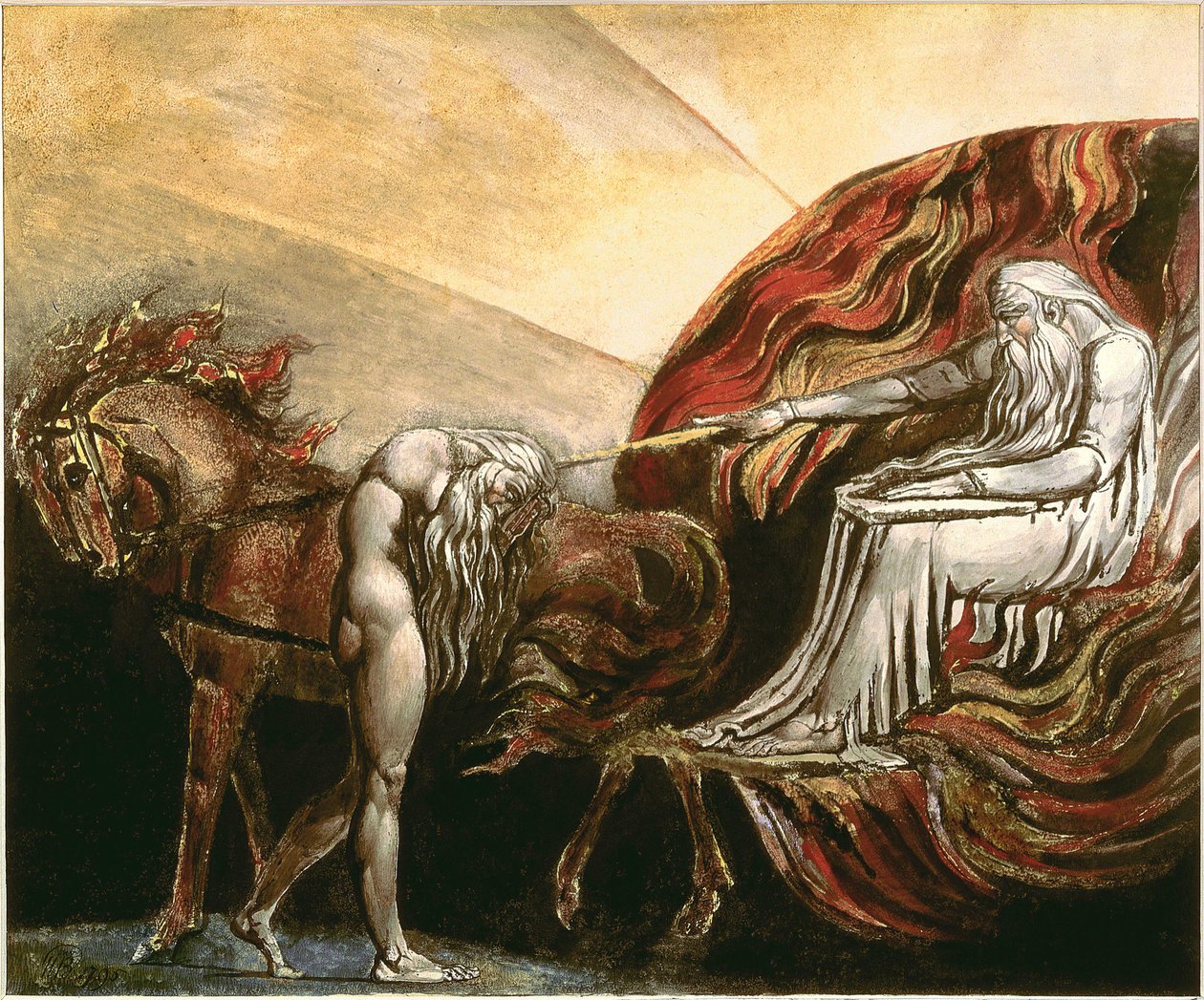 God oordeelt Adam door William Blake