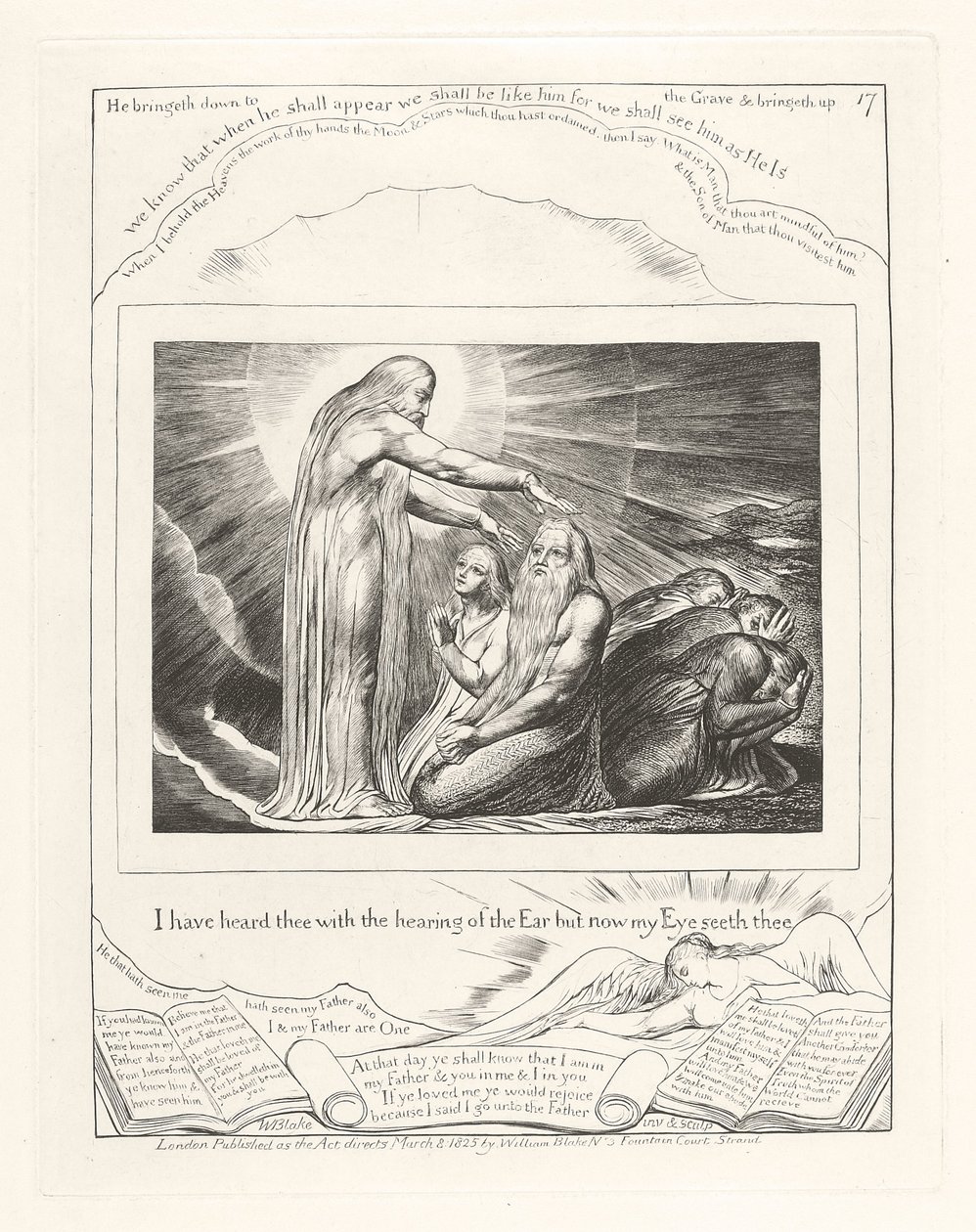 Ik heb u gehoord met het gehoor van het oor maar nu ziet mijn oog u door William Blake
