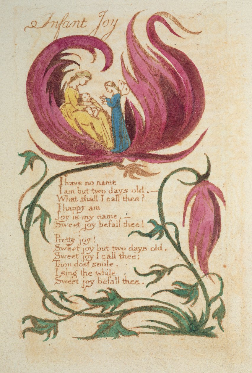 Vreugde van het Kind, uit Songs of Innocence, gepubliceerd 1789 door William Blake
