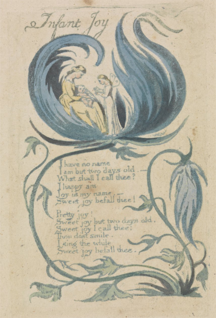 Infant Joy, plaat 27 uit Songs of Innocence, 1789 door William Blake
