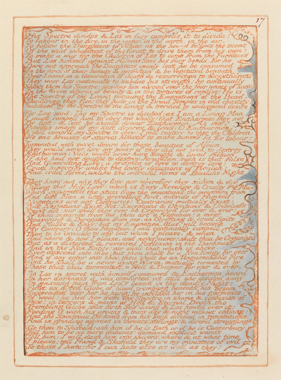 Jeruzalem, Plaat 17 door William Blake