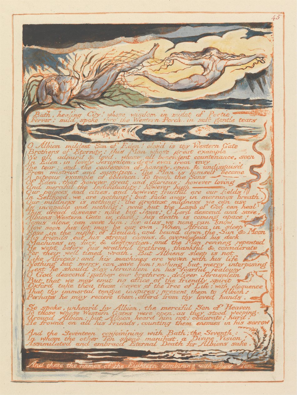 Jeruzalem, Plaat 45 door William Blake