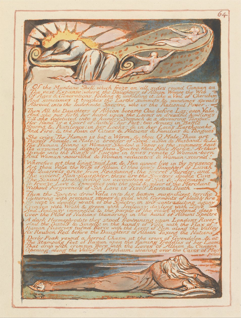Jeruzalem, Plaat 64 door William Blake