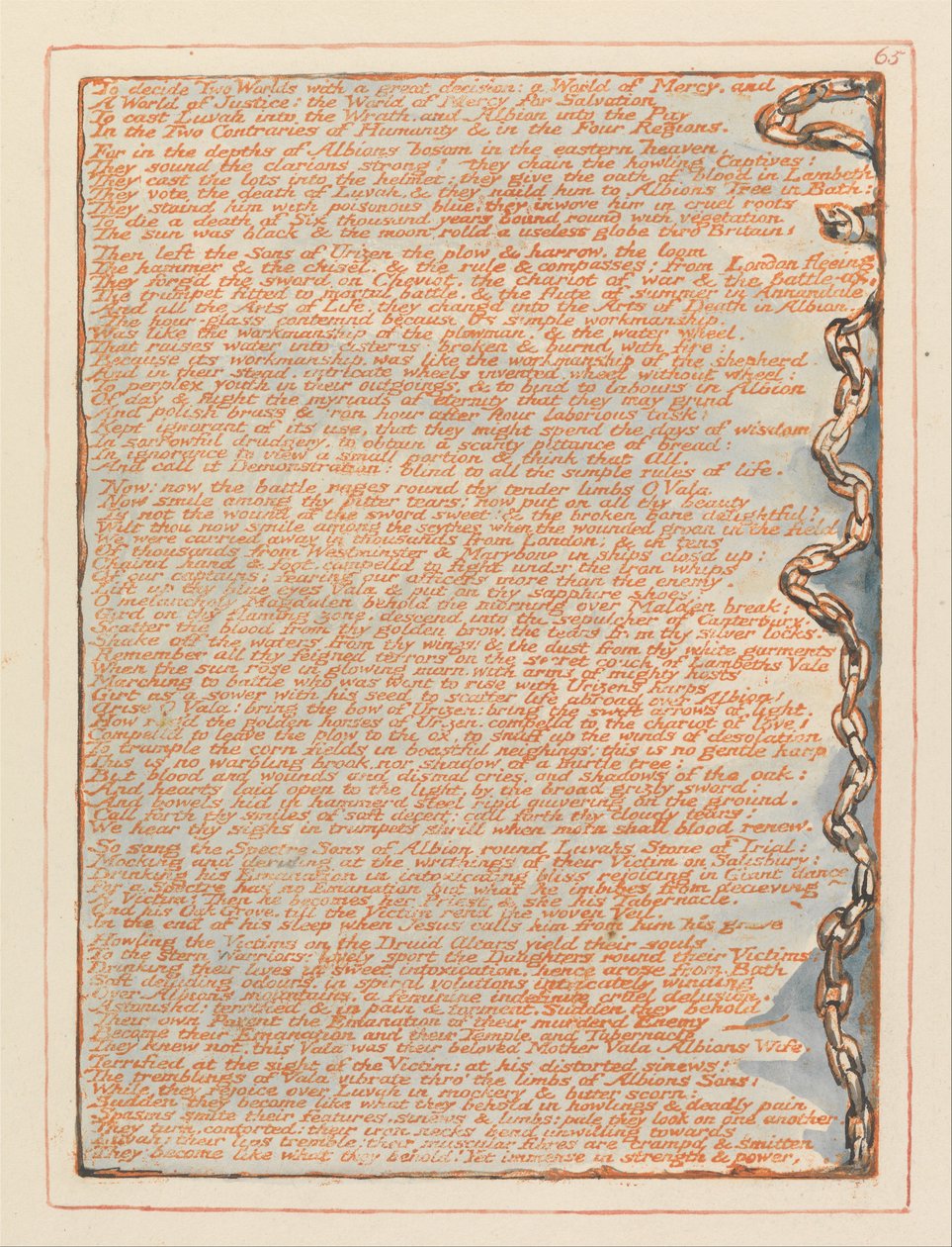 Jeruzalem, Plaat 65 door William Blake