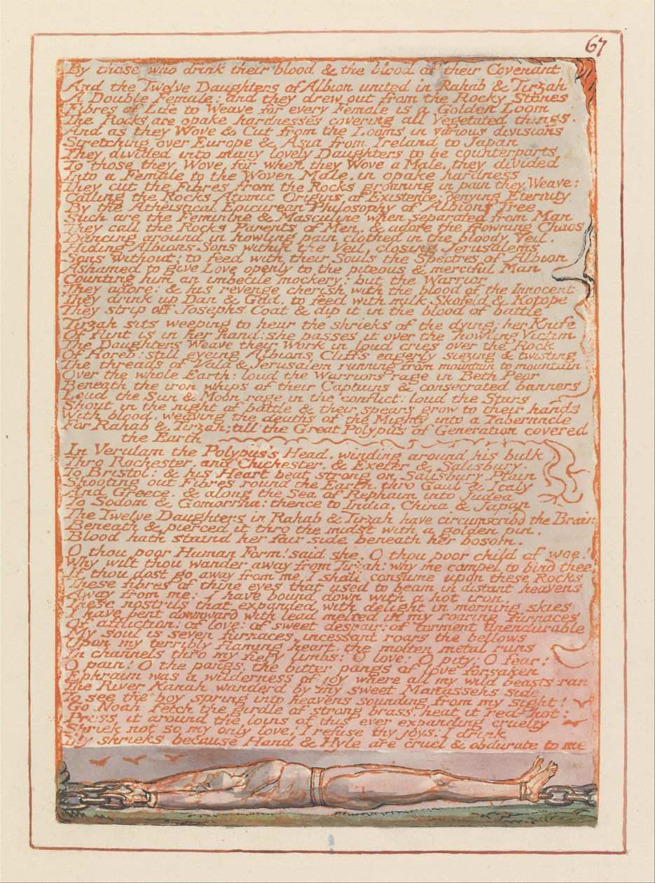 Jeruzalem, Plaat 67 door William Blake