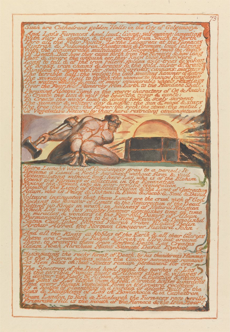 Jeruzalem, Plaat 73 door William Blake