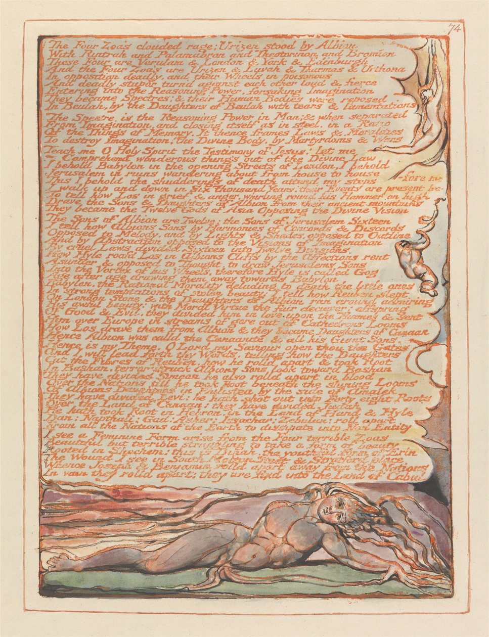 Jeruzalem, Plaat 74 door William Blake