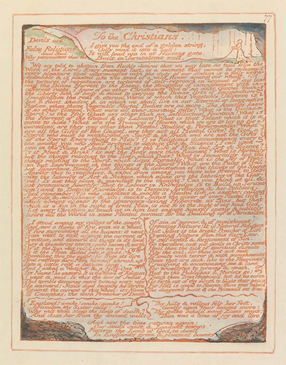 Jeruzalem, Plaat 77 door William Blake