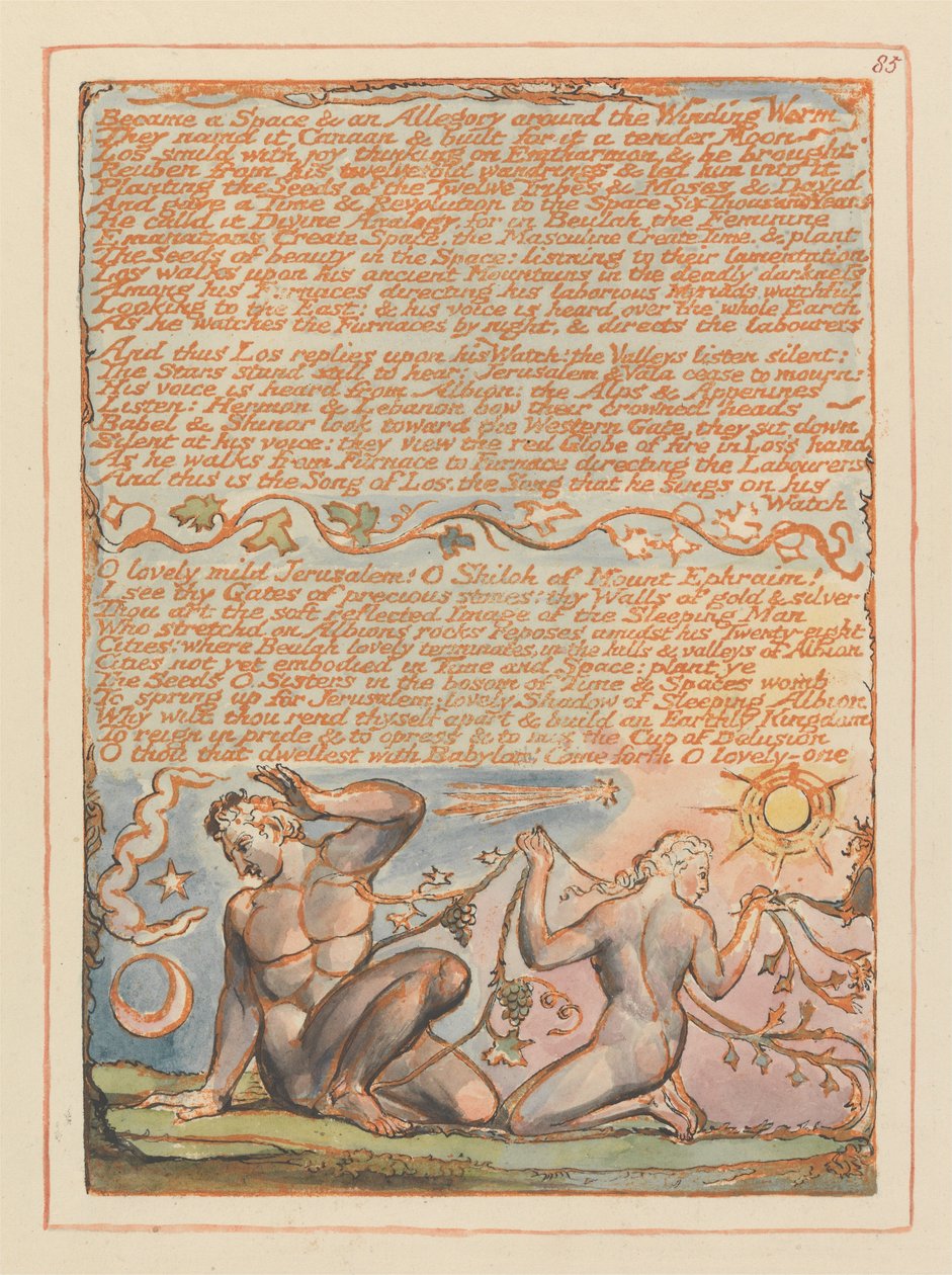 Jeruzalem, Plaat 85 door William Blake