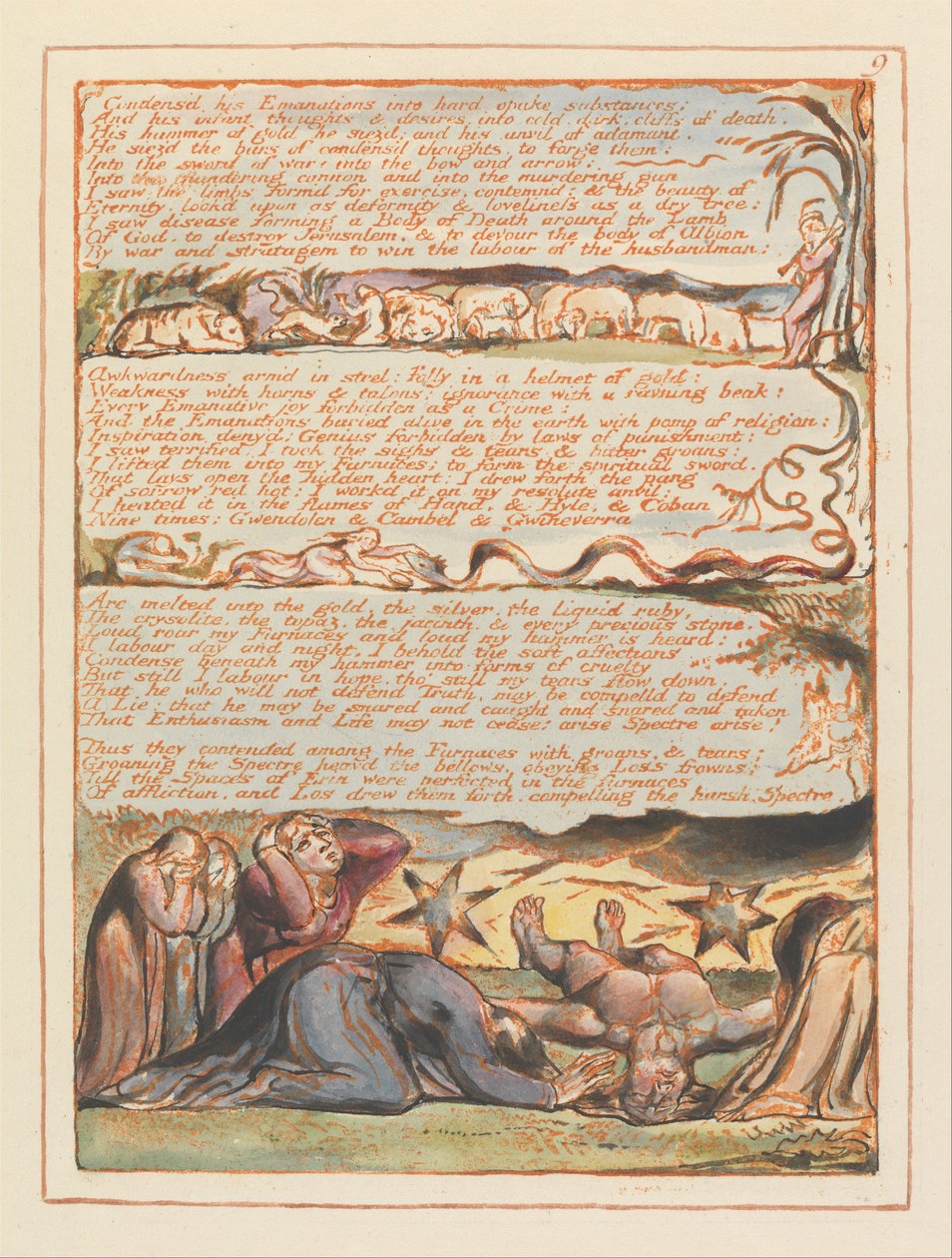 Jeruzalem, Plaat 9 door William Blake