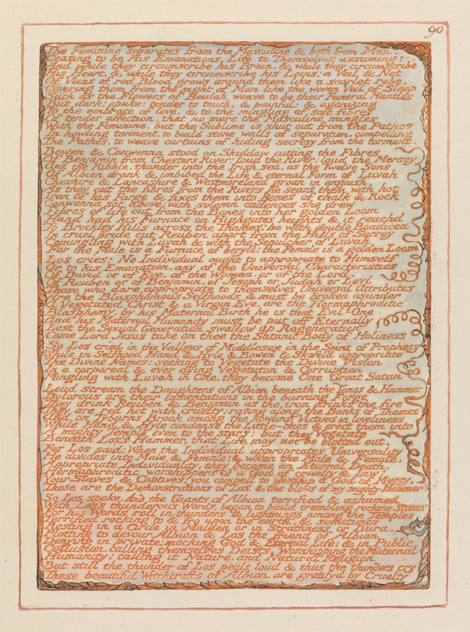 Jeruzalem, Plaat 90 door William Blake