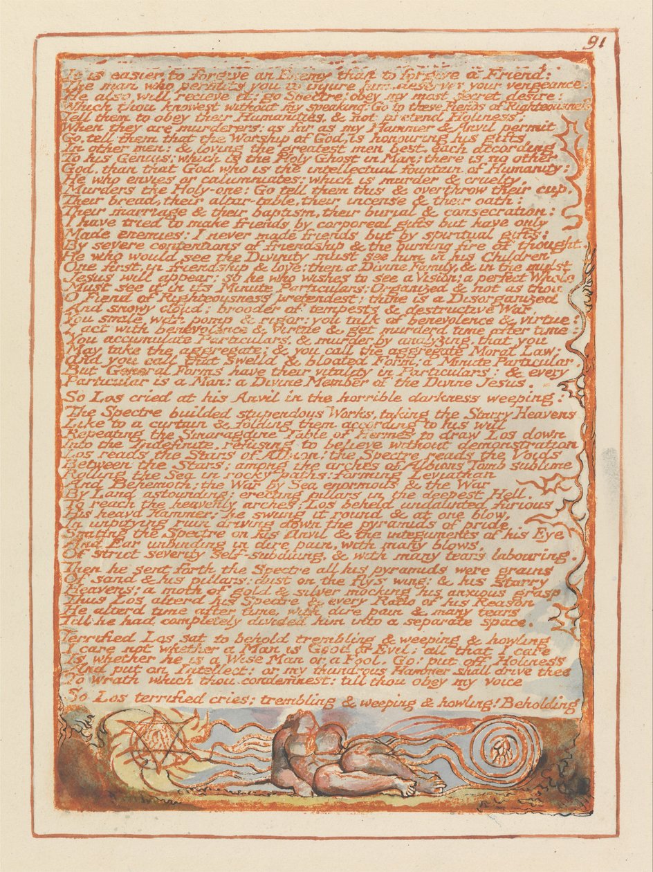 Jeruzalem, Plaat 91 door William Blake