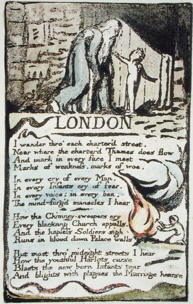 London, plaat 51 (Bentley 46) uit Songs of Innocence and of Experience (Bentley Copy L) 1789-94 door William Blake