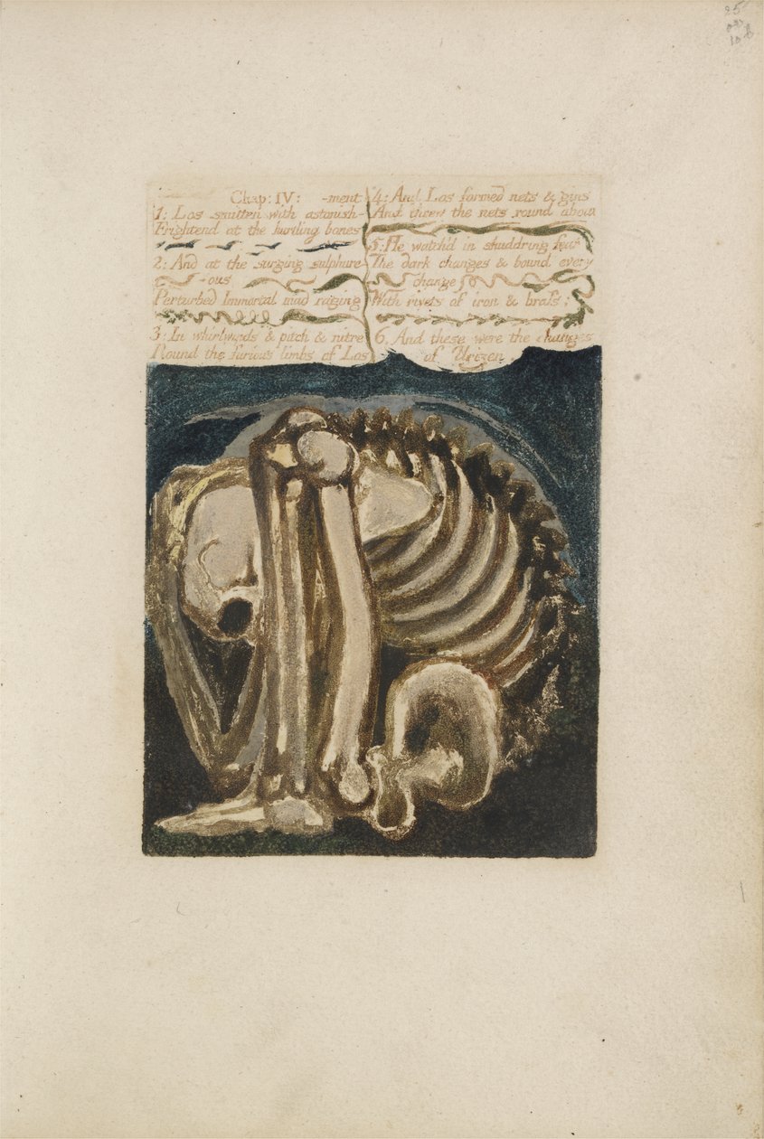 Los getroffen door verbazing..., plaat 12 uit Het Eerste Boek van Urizen, 1794 door William Blake