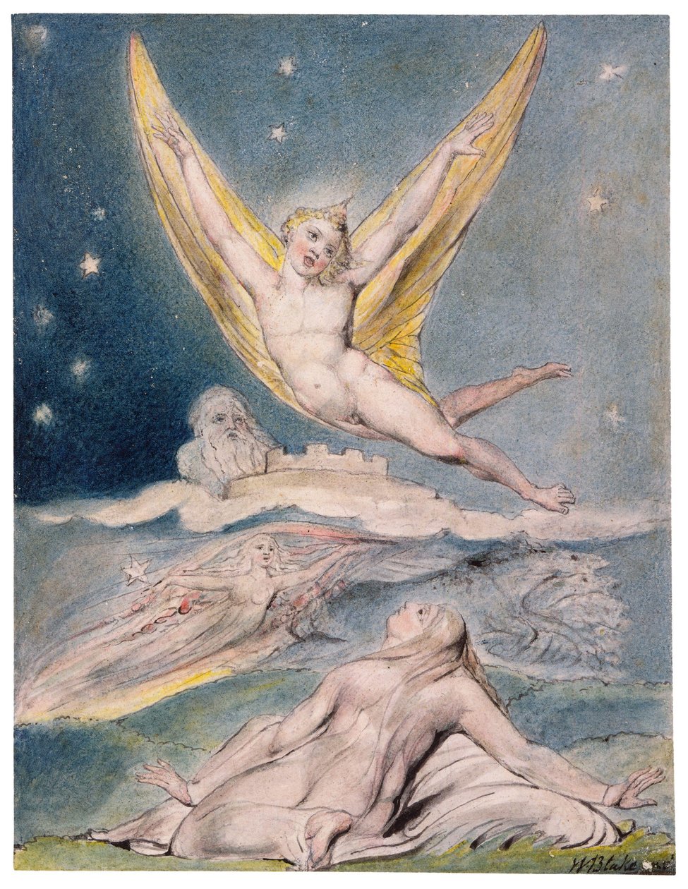 Nacht Geschrokken door de Leeuwerik door William Blake