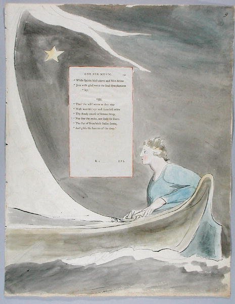 Ode voor Muziek, ontwerp 101 uit De Gedichten van Thomas Gray, 1797-98 door William Blake