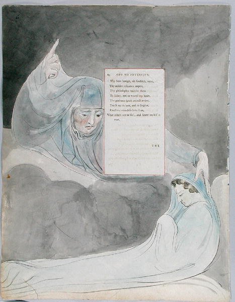 Ode aan tegenspoed, ontwerp 40 uit De Gedichten van Thomas Gray, 1797-98 door William Blake